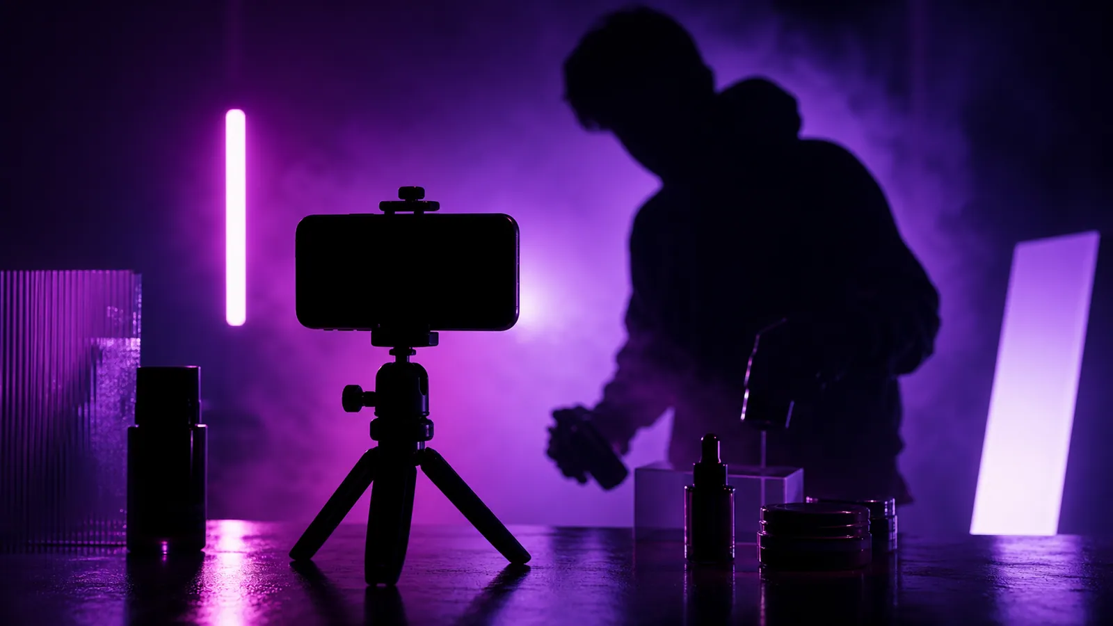 Creator filming cinematic b-roll