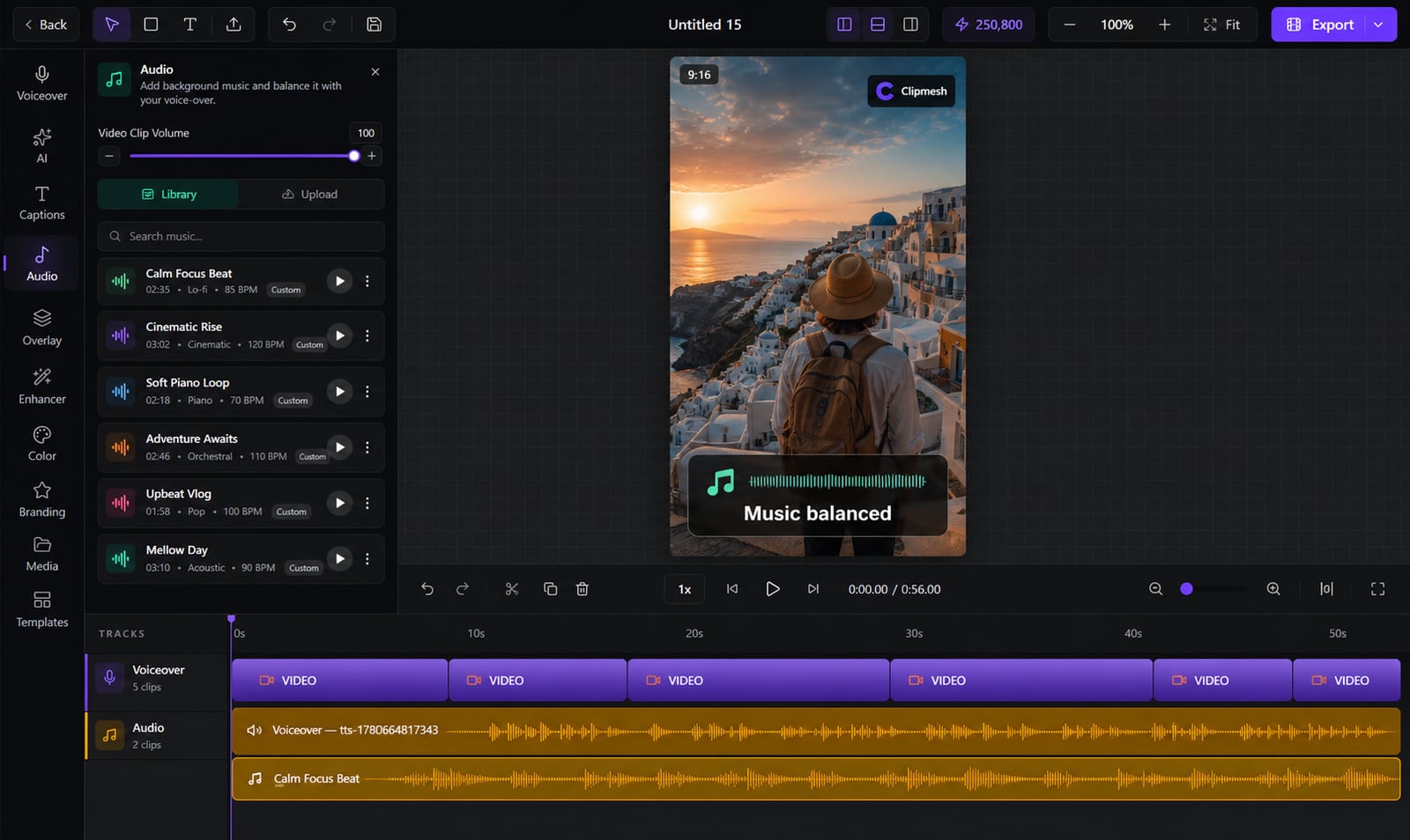 Background music product screenshot