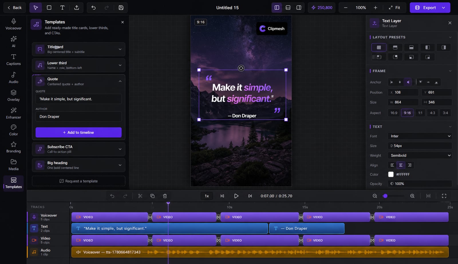 Templates product screenshot